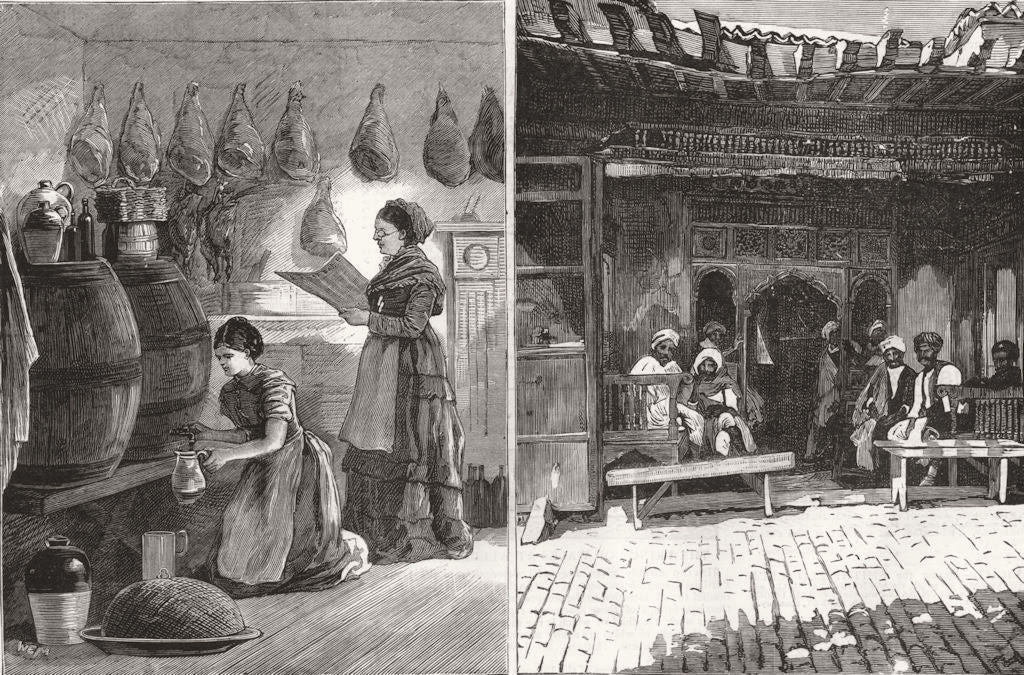 IRELAND. Land League Larder; French occupation of Tunis-An Arab café 1881